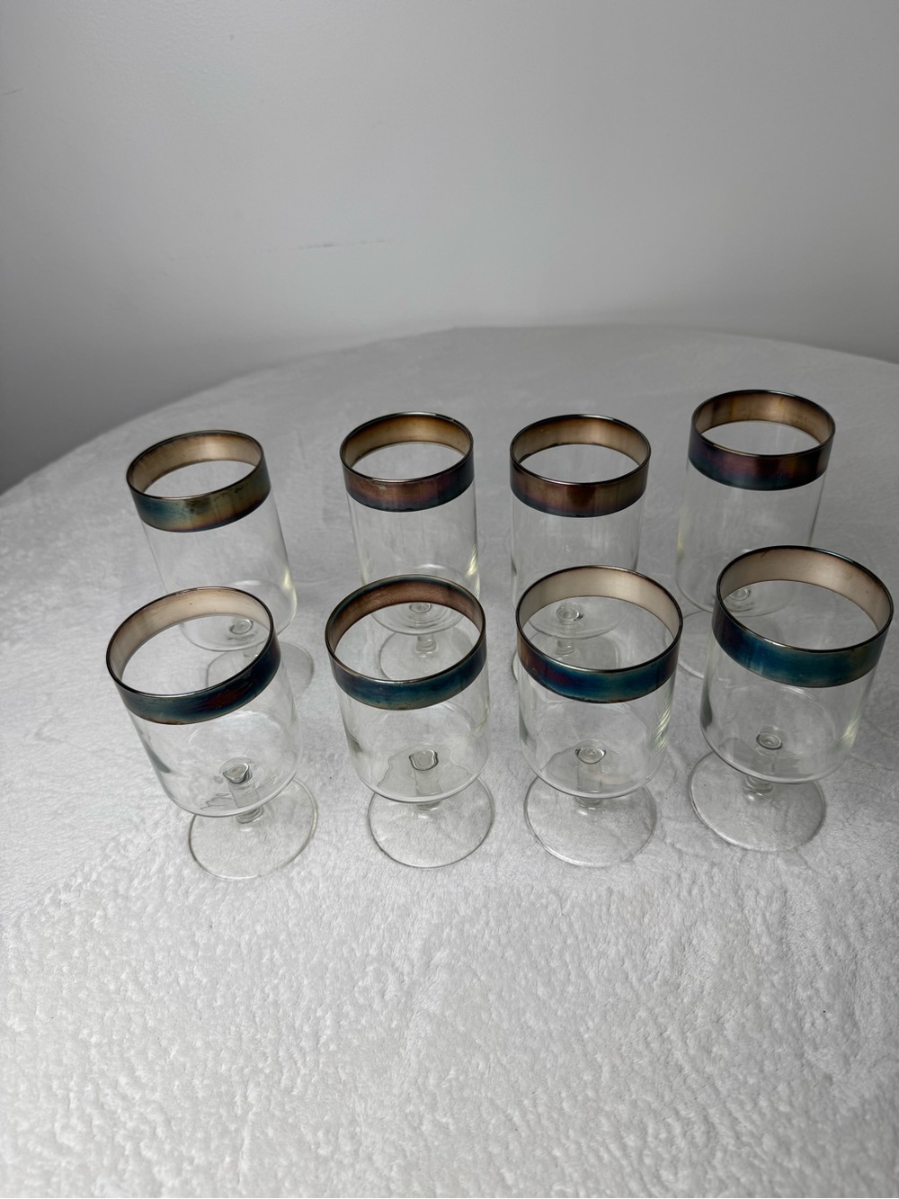 Vintage Dorothy Thorpe Allegro Goblets & Wine Glasses Set of 8 Two Sizes MCM